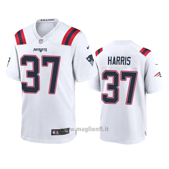 Maglia NFL Game New England Patriots Damien Harris 2020 Bianco